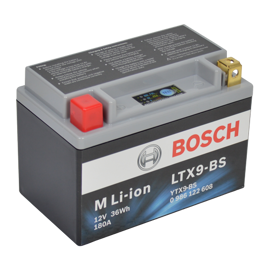 Bosch lithium MC batteri LTX9-BS 12volt 2,4Ah +pol til Venstre